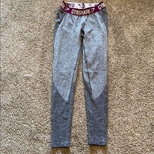 Gymshark gray and maroon full length leggings
